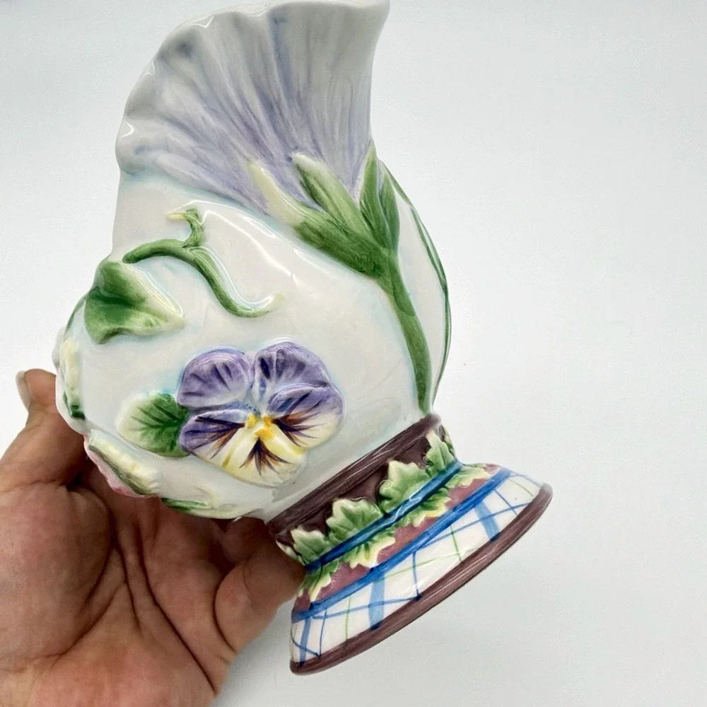 Fitz And Floyd Halcyon Creamer Pansy Floral Ceramic China